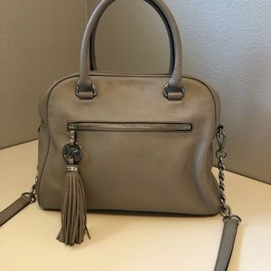 Grey Leather Michael Kors Sachel Bag